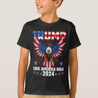 Camiseta Trump 2024 Retome América Bandeira Americana Trump