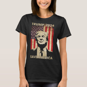 Camiseta Trump 2024 Salve a América Flag Election Gif