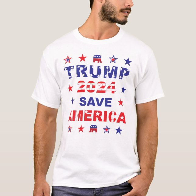 CAMISETA TRUMP 2024 SALVE AMÉRICA (Frente)