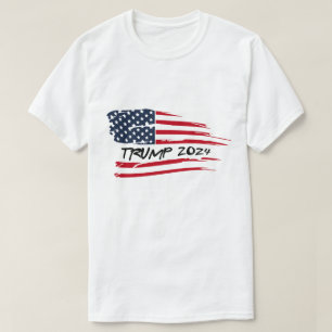 Camiseta Trump 2024 Waving Flag Americano