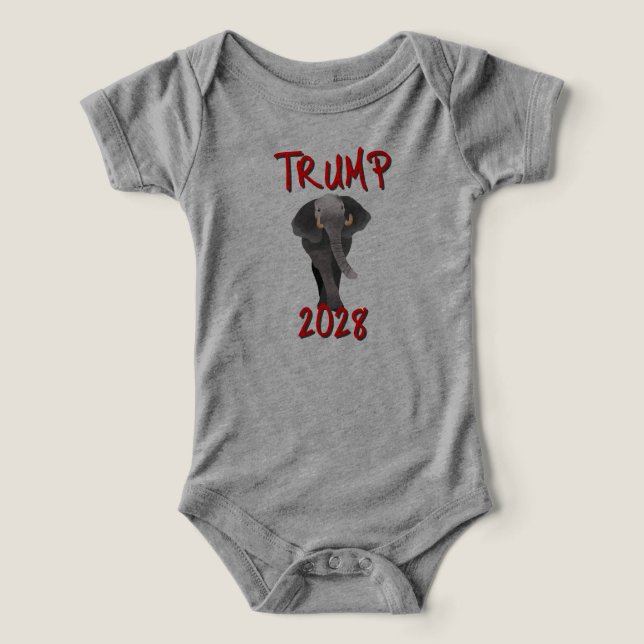 Camiseta Trump 2028 com Elefante (Design frontal)