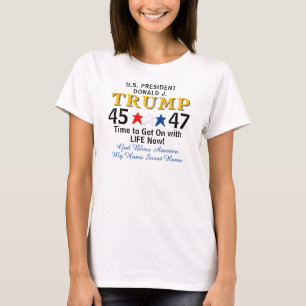 Camiseta Trump 45 47 Azul branco vermelho