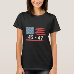 Camiseta Trump 45 47 Presidente Vintage American Flag 2024 