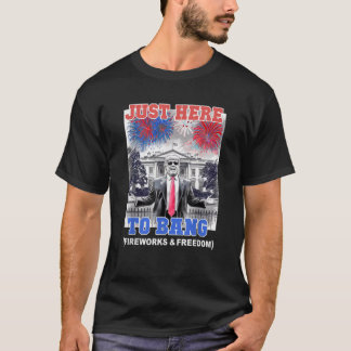Camiseta TRUMP 4 de julho AQUI PARA O CHURRASCO Patriótico 