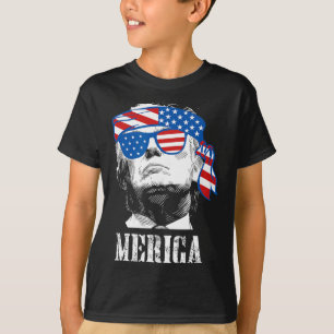 Camiseta Trump 4 De Julho Bandeira Americana Dos EUA Homens