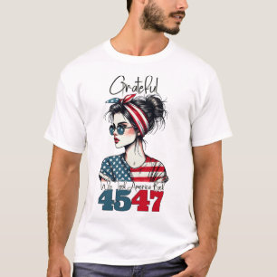 Camiseta Trump Ação de Graças Grata Pegamos A América Byck