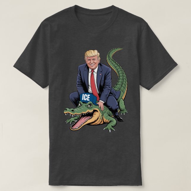 Camiseta Trump Alligator ICE (Frente do Design)