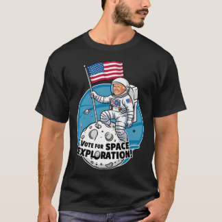 Camiseta Trump Astronauta Vota Na Exploração Espacial