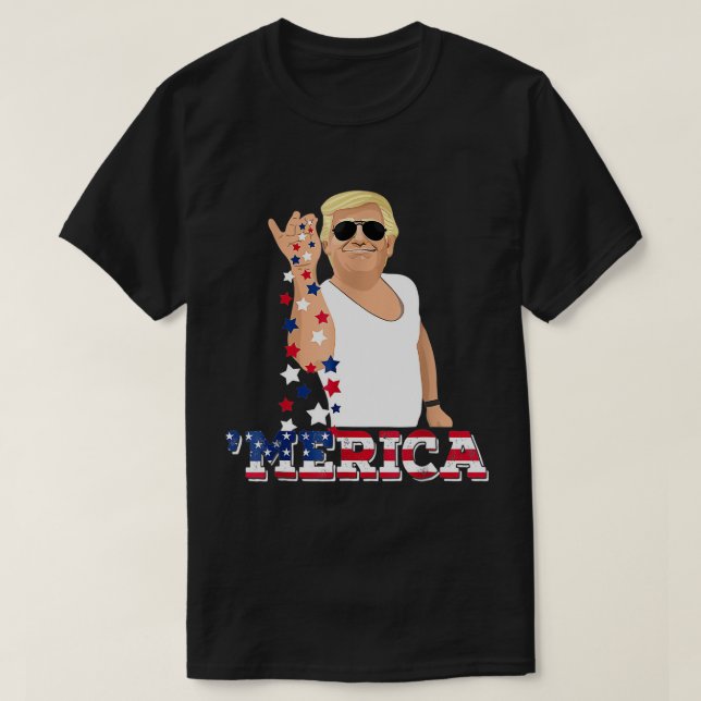 Camiseta Trump Bae Engraçado 4 de julho Trump Salt Freedom  (Frente do Design)