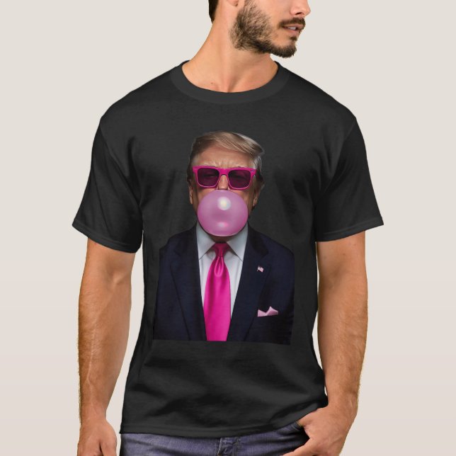 Camiseta Trump Bubble Gum Shirt 2024 Votação Presidente Fun (Frente)