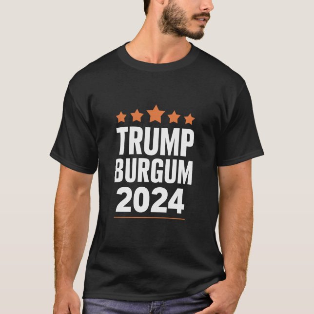 Camiseta Trump Burgum para Presidente 2024 Eleição nos EUA (Frente)