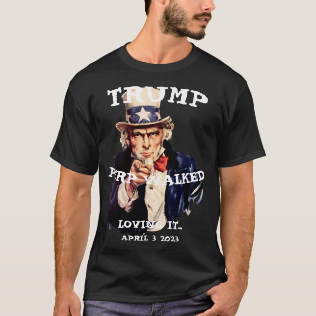 Camiseta Trump Caminhada Perp 2023 Terça Tio Sam (Frente)