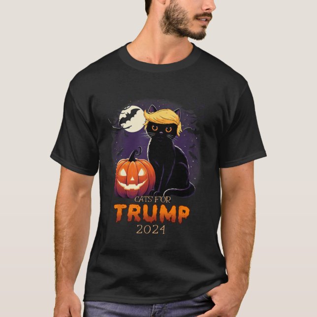 Camiseta Trump Cat Shirts Black Cat Halloween Costume Cat L (Frente)