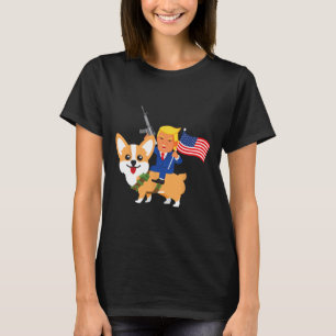 Camiseta Trump Corgi Arma Merica Eleição 2020 Donald Cachor