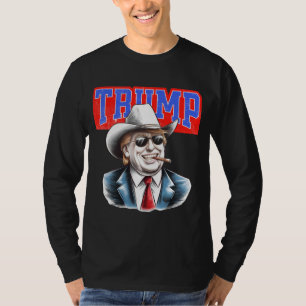 Camiseta Trump Cowboy - Afirmação Política Negrito Gráfico 