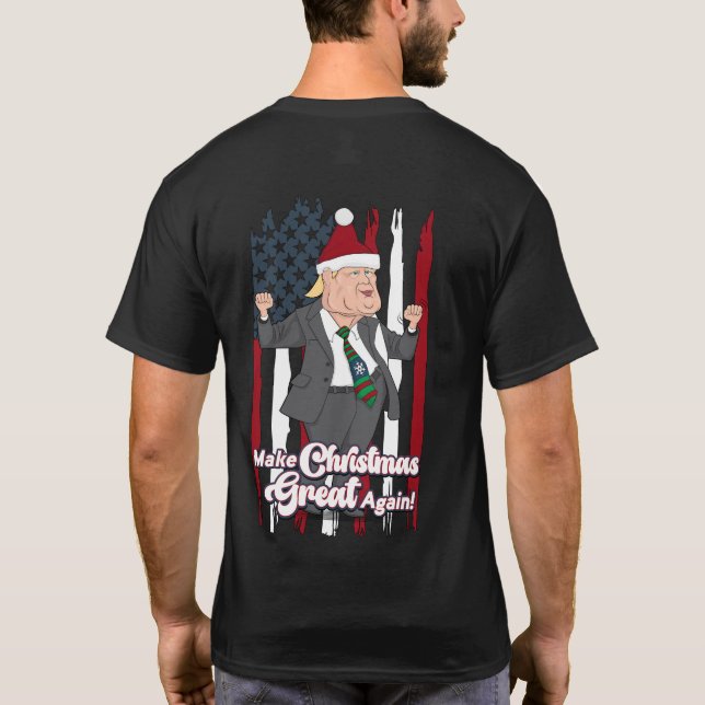 Camiseta Trump Dance Faça Excelente de Natal novamente (Verso)