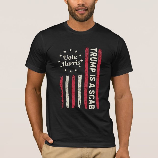 Camiseta Trump É Um SCAB Vote Harris (Frente)