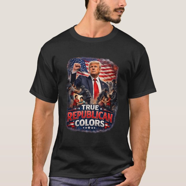 Camiseta Trump e Verdadeiras Cores Republicanas (Frente)