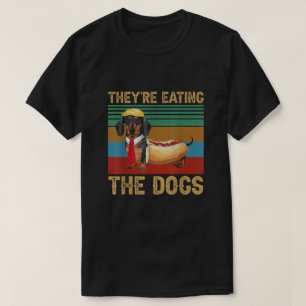 Camiseta Trump Eles Estão Comendo os Cachorros Dachshund Sa