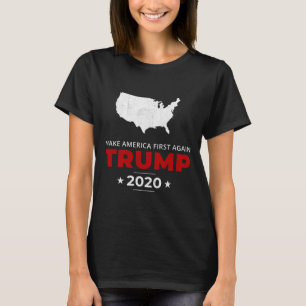 Camiseta Trump Faça a América Primeiro Novamente Pro Usa Gi