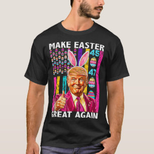 Camiseta Trump Faça a Páscoa Grande Novamente 45 47 Caça ao