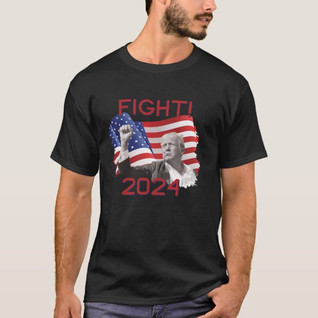 Camiseta Trump Fight 2024 Campaign T Shirt (Frente)