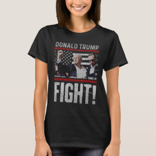 Camiseta Trump Fist Shirt American Flagtep Trump Fight