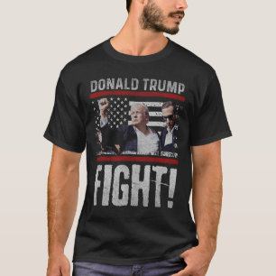 Camiseta Trump Fist Shirt American Flagtep Trump Fight