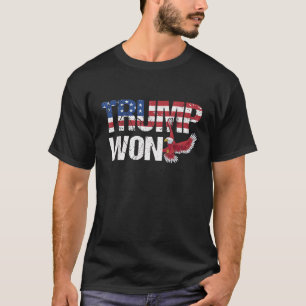 Camiseta Trump ganhou bandeira homens mulheres mulheres lev