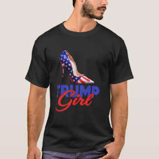 Camiseta Trump Girl Stilettos High Heel American Flag Trump