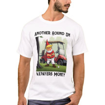 Trump Gnomo Jogando Golfe Com Dinheiro Dos Contrib