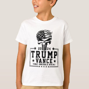 Camiseta Trump Hair Skull Halloween American Flag Trump Van