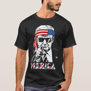 Camiseta Trump Happy 4 De Julho Trump American Flag 1