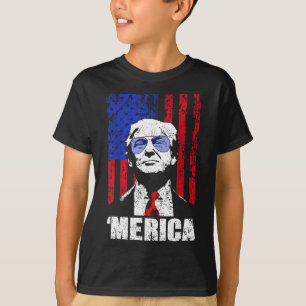 Camiseta Trump Happy 4 De Julho Trump American Flag Gifs