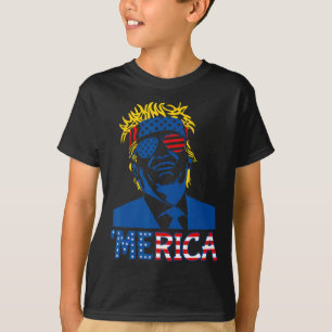 Camiseta Trump Happy 4 De Julho Trump American Flag Gifs