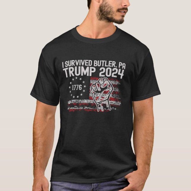Camiseta Trump I Sobreviveu Trump Rally Butler PA Fotografa (Frente)