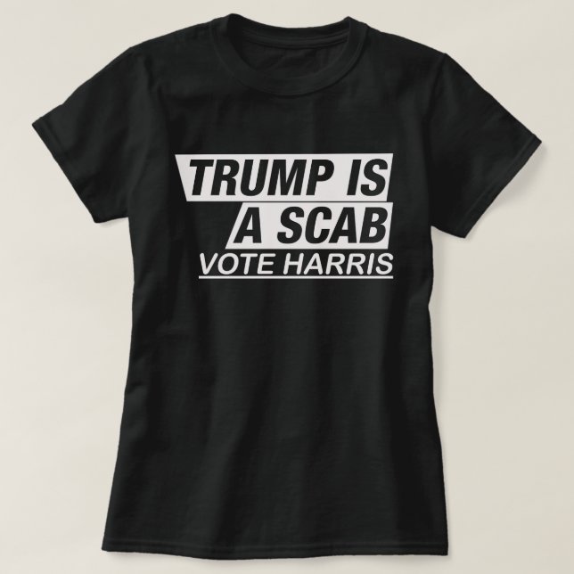 Camiseta trump isa scab vote harris (Frente do Design)