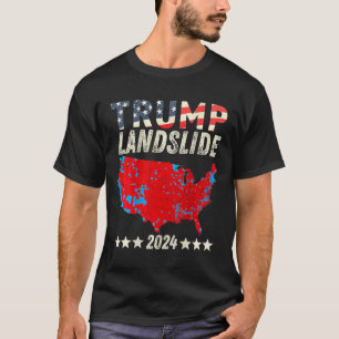 Camiseta Trump Landslides 2024 Mapa Eleitoral Vencedor do T
