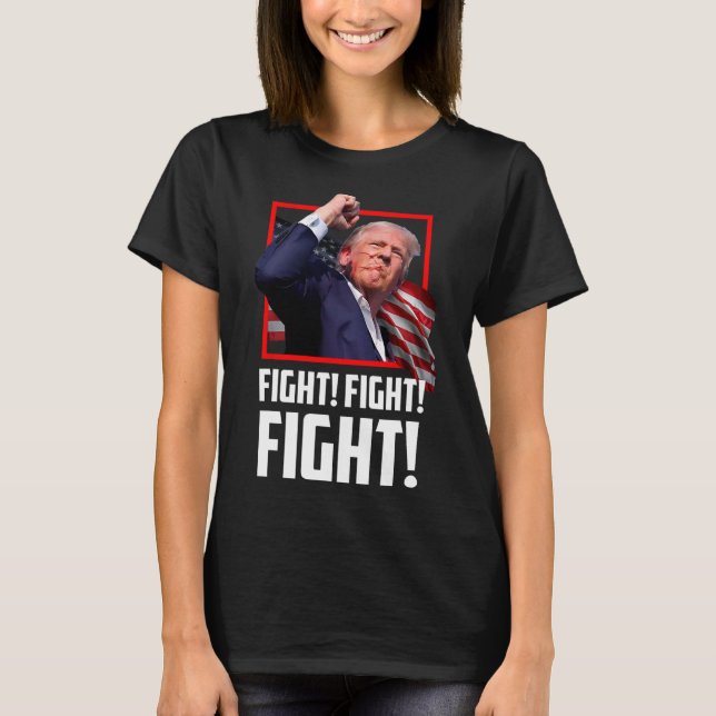 Camiseta Trump Luta Combatendo Combatentes Apoiadores Ameri (Frente)
