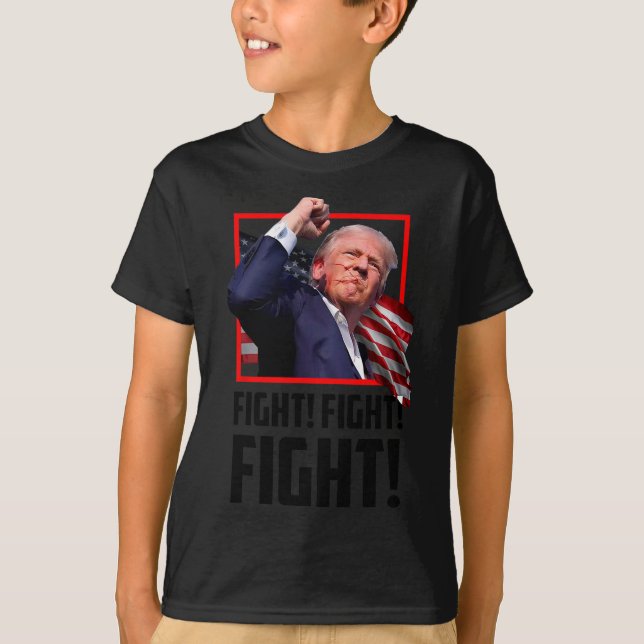 Camiseta Trump Luta Combatendo Combatentes Apoiadores Ameri (Frente)
