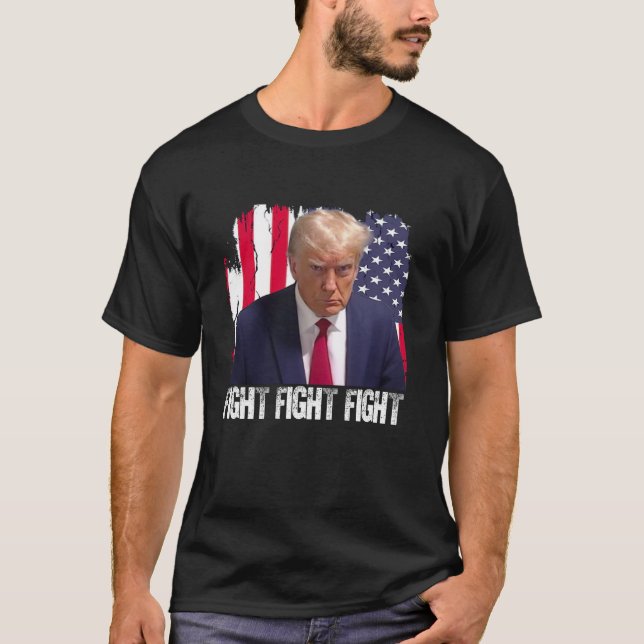 Camiseta Trump Luta Contra A Bandeira Americana Donald Trum (Frente)