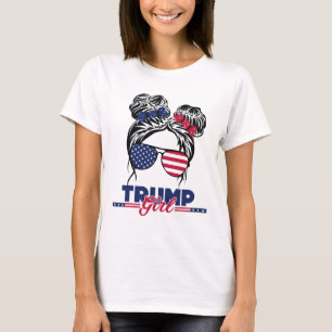 Camiseta Trump Mãe Inauguration Day 2025 Messy Bun American