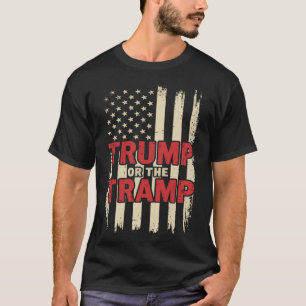 Camiseta Trump ou o Vagabundo Patriota EUA Bandeira Trump V