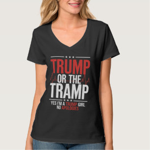 Camiseta Trump ou Tramp Patriot Trump Girl sem desculpas