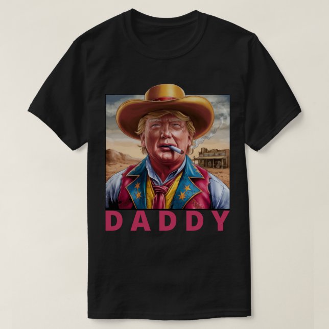 Camiseta Trump Papai Vaqueiro Engraçado (Frente do Design)