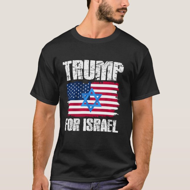 Camiseta Trump para os judeus republicanos israelenses Dona (Frente)