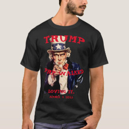 Camiseta Trump Perp caminhou 2023 terça-feira Tio Sam