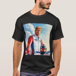 Camiseta Trump Racing Car Driver w Helmet NASCAR MAGA