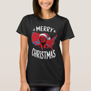 Camiseta Trump Red Election Map Merry Christmas Trump Winne