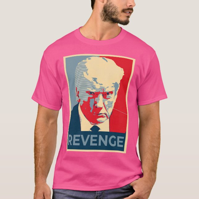 Camiseta Trump Revenge Mugshot Prisão Oficial Mug Sho (Frente)